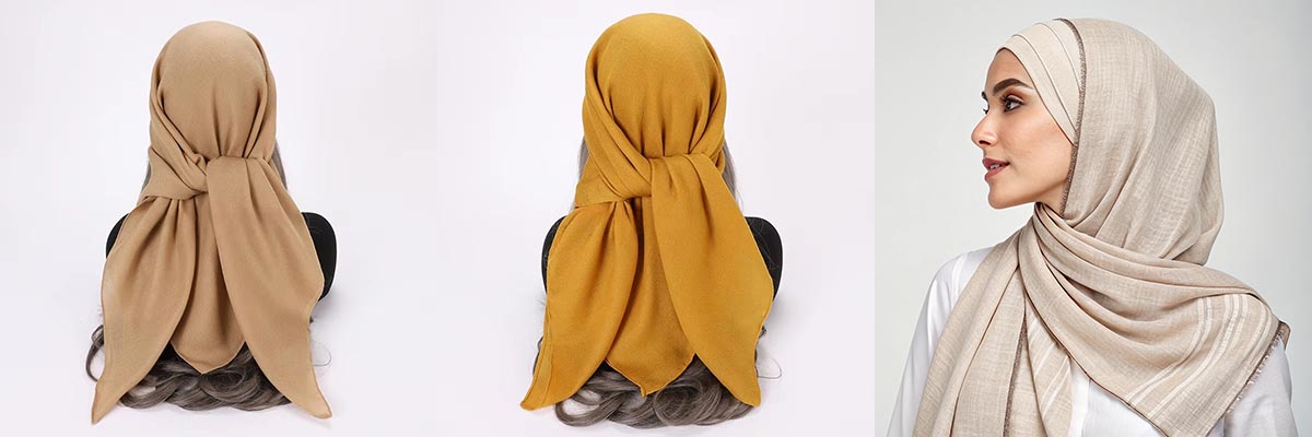 Muslim Square Scarf Cotton Linen Hijab